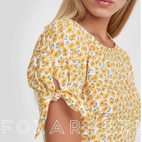 🌼Daphne Daisy Yellow Mini Dress Margeurite Floral - Picture 4 of 7